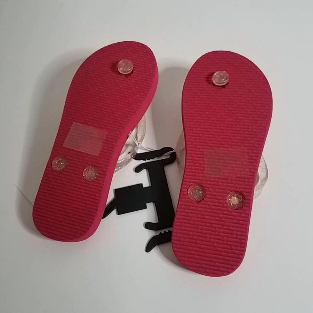 DKNY Zoey Girl's Glitter Logo Flip Flop Sandals 13/1 Pink - Picture 5 of 7